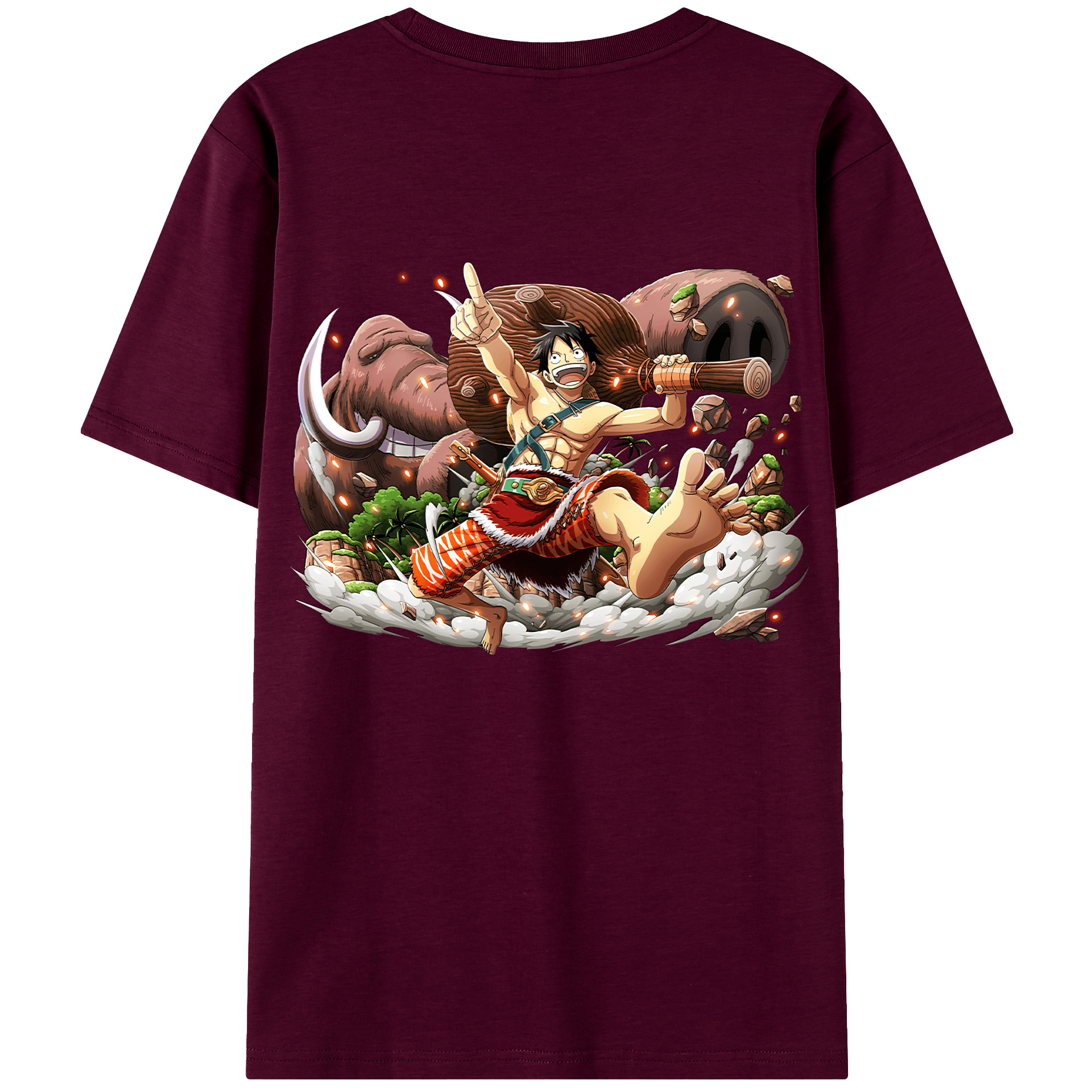 ワンピース モンキー・D・ルフィ ONE PIECE Monkey D. Luffy レディース半袖Tシャツ(バックプリント)